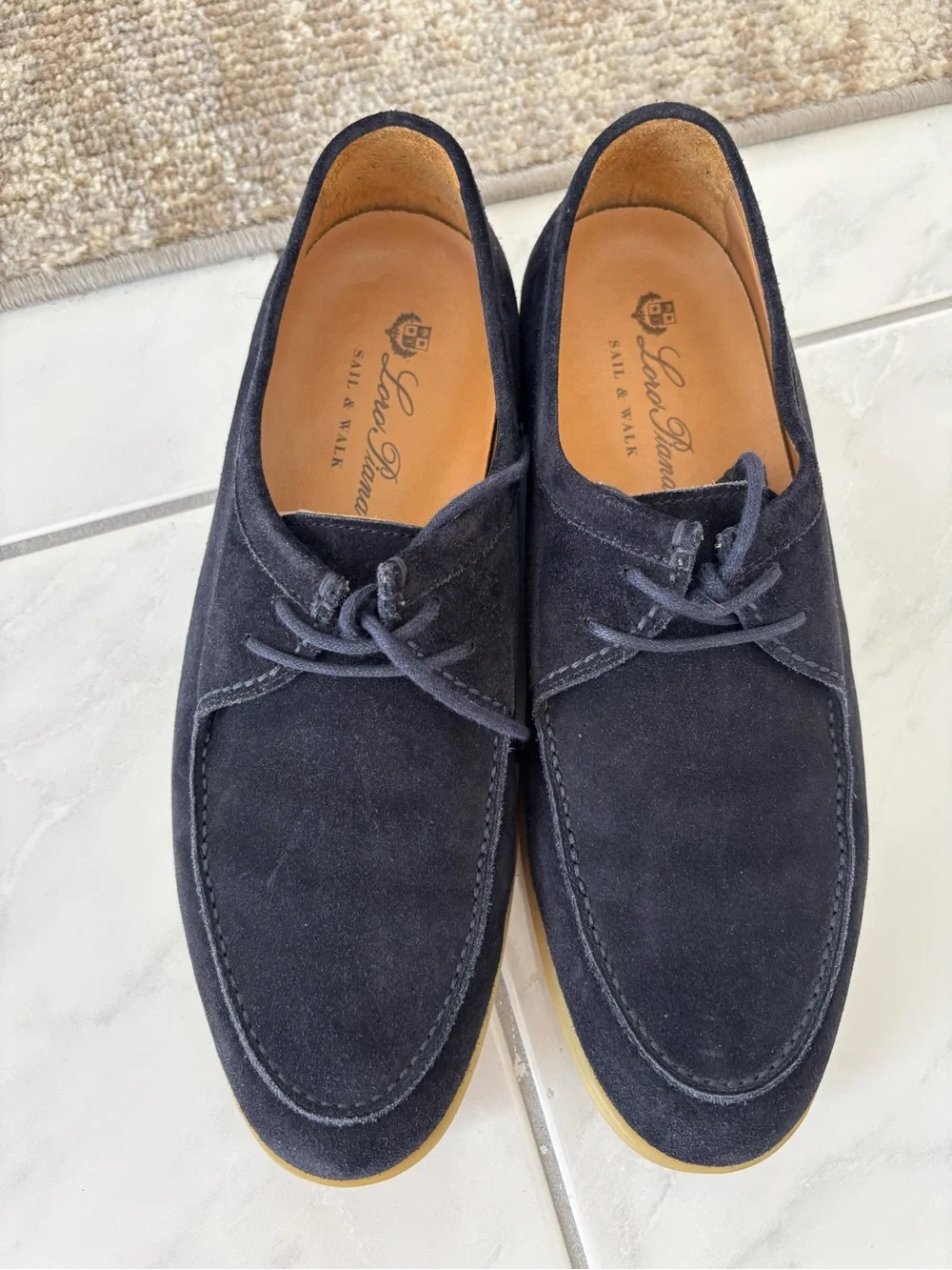 Loro Piana Navy Suede loafers